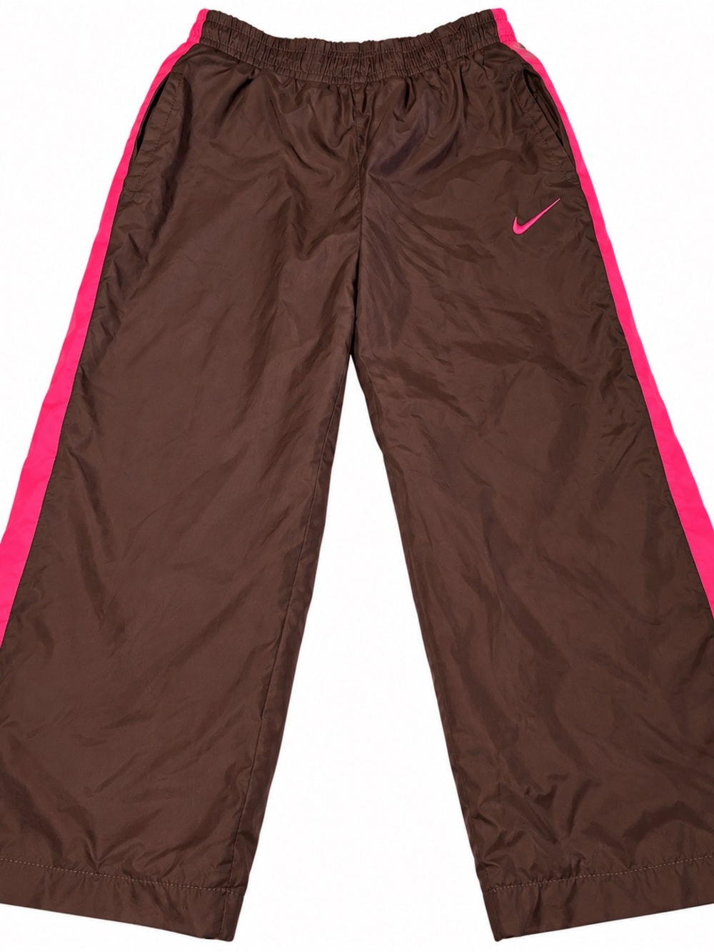 Nike Kids Brown Pants with Hot Pink Side Stripes